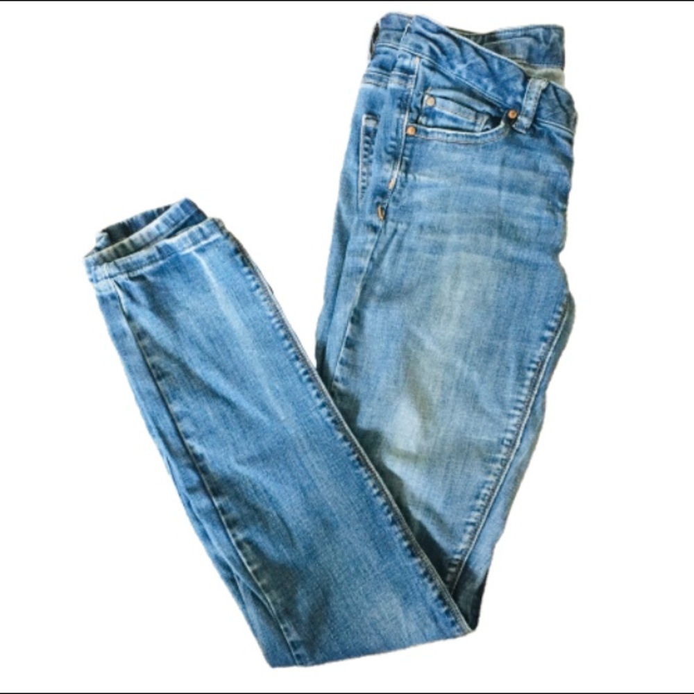 GARAGE Minimalist Grunge Y2K Light Wash Straight Leg Denim Jeans Blue Size 5
